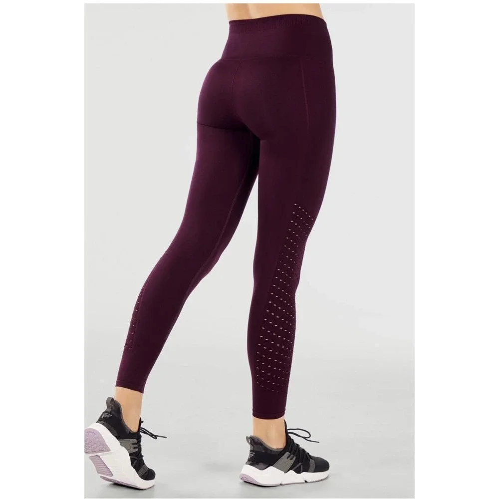 Fabletics Womens Pull On Red Seamless Leggings‎ Size XS
